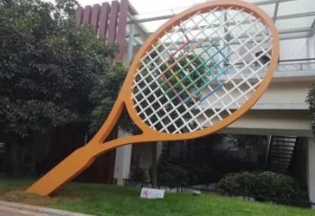 几何网球拍雕塑厂家 镂空小品 创意不锈钢网球拍雕塑厂