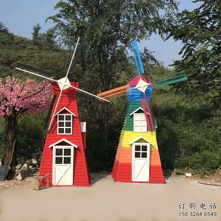 户外大风车雕塑厂家 喷漆小品 大型大风车雕塑价格
