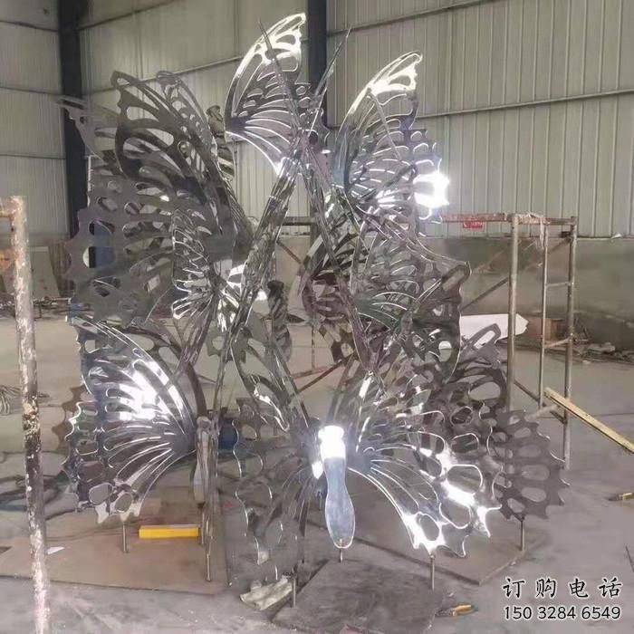 镂空蝴蝶树雕塑厂家 园林小品 大型不锈钢蝴蝶树雕塑厂