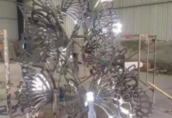 镂空蝴蝶树雕塑厂家 园林小品 大型不锈钢蝴蝶树雕塑厂
