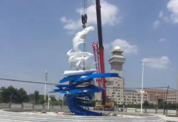 现代龙卷风雕塑厂家 大型别墅区摆件 抽象不锈钢龙卷风雕塑厂