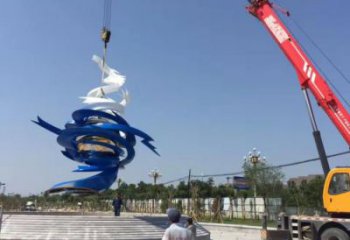 喷漆龙卷风雕塑厂家 中式村口小品 大型不锈钢龙卷风雕塑厂
