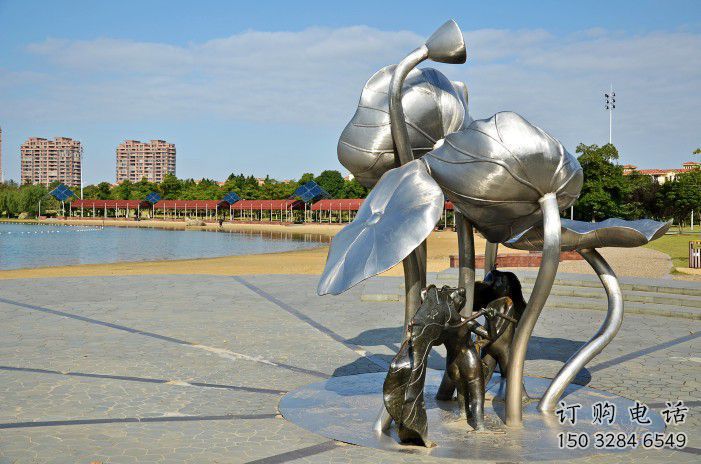 几何睡莲雕塑厂家 公园广场小品 仿真不锈钢睡莲雕塑厂 几何睡莲雕塑厂家 公园广场小品 仿真不锈钢睡莲雕塑厂