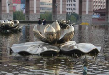 大型睡莲雕塑厂家 锻造小品 欧式不锈钢睡莲雕塑厂