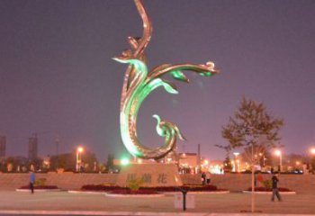 庭院马兰花雕塑厂家 草地小品 锻造不锈钢马兰花雕塑厂