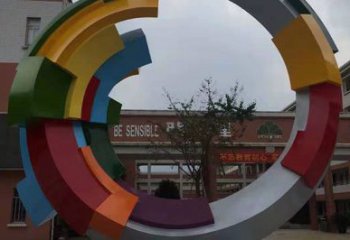 创意彩虹雕塑厂家 现代小品 公园不锈钢彩虹雕塑厂
