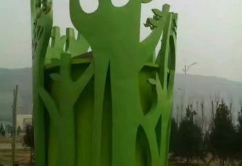 抽象白桦树雕塑厂家 现代小品 户外不锈钢白桦树雕塑厂