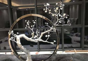烤漆梅花雕塑厂家 镂空小品 大型不锈钢梅花雕塑厂