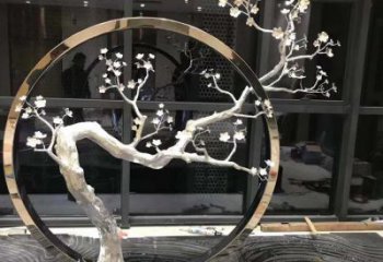 现代梅花雕塑厂家 大型别墅区摆件 户外不锈钢梅花雕塑生产