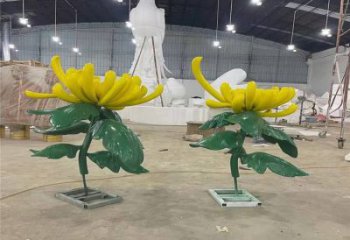 创意菊花雕塑厂家 烤漆小品 公园不锈钢菊花雕塑厂