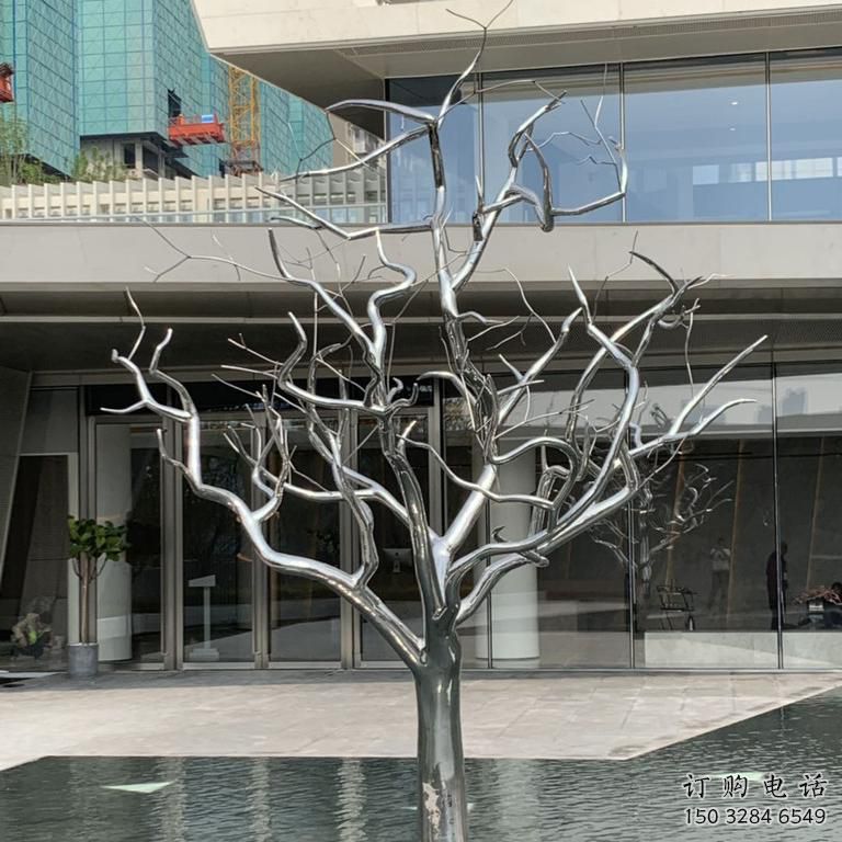大型树枝雕塑厂家 锻造小品 庭院不锈钢树枝雕塑厂