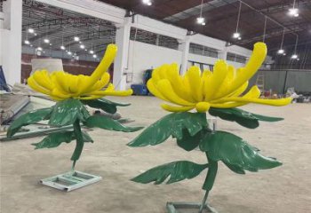 大型菊花雕塑厂家 锻造小品 公园不锈钢菊花雕塑厂