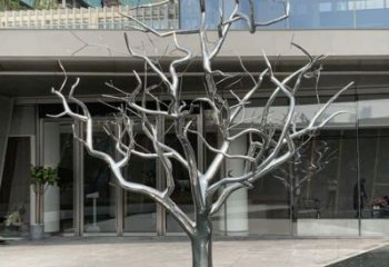 异形枯树枝雕塑厂家 现代广场小品 大型不锈钢枯树枝雕塑厂