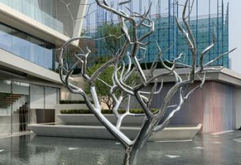 抽象枯树枝雕塑厂家 房地产小品 户外不锈钢枯树枝雕塑厂