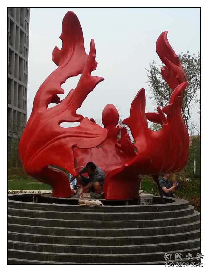 喷漆树叶子雕塑厂家 中式公园小品 草地不锈钢树叶子雕塑厂
