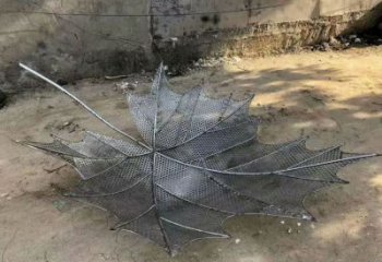 异形枫叶雕塑厂家 现代公园小品 户外不锈钢枫叶雕塑制作
