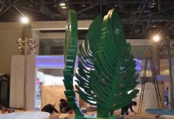 拉丝叶片雕塑厂家 镂空创意摆件 别墅区不锈钢叶片雕塑厂