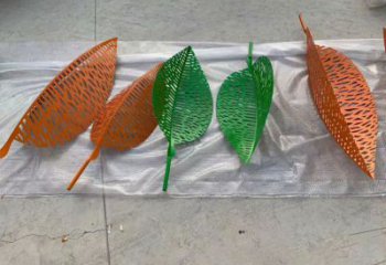 异形叶片雕塑厂家 现代公园小品 几何不锈钢叶片雕塑厂