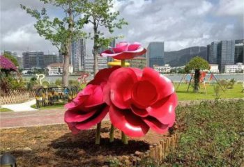欧式玫瑰雕塑厂家 抽象摆件 创意不锈钢玫瑰雕塑厂