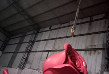 创意玫瑰雕塑厂家 现代烤漆小品 公园不锈钢玫瑰雕塑厂