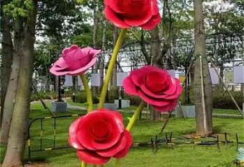 异形月季雕塑厂家 现代公园小品 广场不锈钢月季雕塑厂
