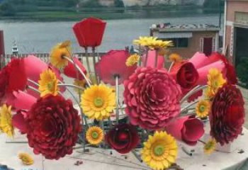 户外太阳花雕塑厂家 喷漆小品 大型不锈钢太阳花雕塑厂