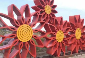 镂空太阳花雕塑厂家 园林小品 户外不锈钢太阳花雕塑生产