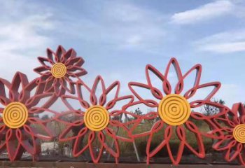 几何太阳花雕塑厂家 镂空小品 创意不锈钢太阳花雕塑厂