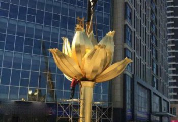 现代花瓣雕塑厂家 大型别墅区摆件 欧式不锈钢花瓣雕塑厂