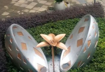 中式花苞雕塑厂家 公园小品 游乐场不锈钢花苞雕塑厂