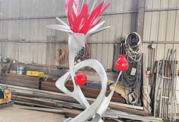 抽象花苞雕塑厂家 户外小品 大型不锈钢花苞雕塑厂