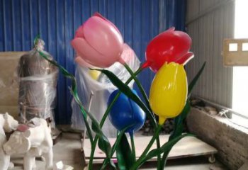 大型郁金香雕塑厂家 锻造小品 烤漆不锈钢郁金香雕塑厂