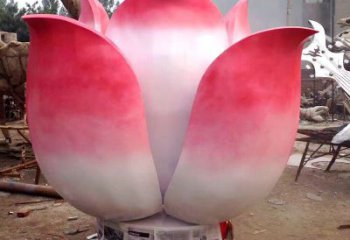 仿真莲花雕塑厂家 现代摆件 彩绘不锈钢莲花雕塑厂