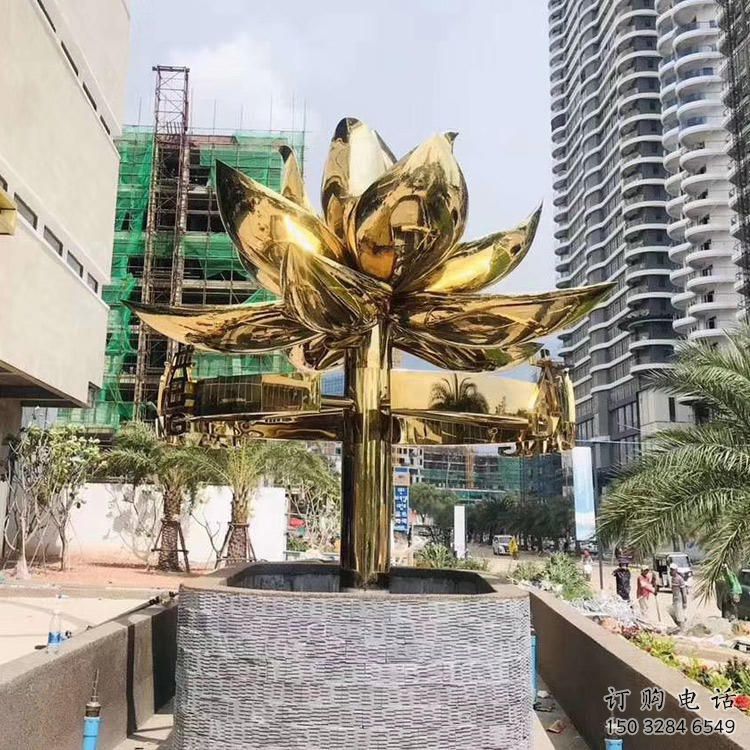 园林金莲雕塑厂家 现代公园小品 中式不锈钢金莲雕塑厂 园林金莲雕塑厂家 现代公园小品 中式不锈钢金莲雕塑厂