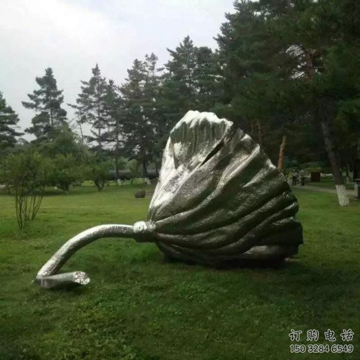 烤漆莲蓬雕塑厂家 公园小品  户外不锈钢莲蓬雕塑厂