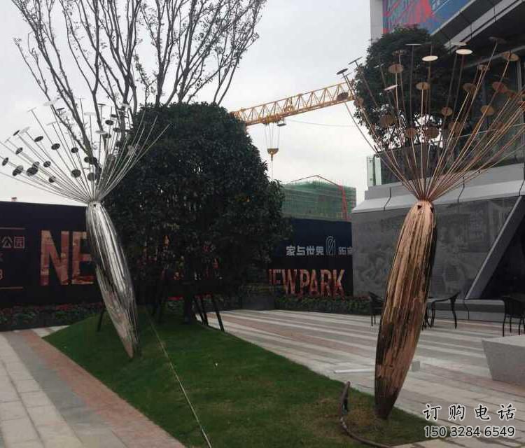 烤漆莲藕雕塑厂家 现代公园小品 广场不锈钢莲藕雕塑厂