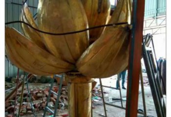 酒店金莲雕塑厂家 烤漆小品 大型不锈钢金莲雕塑厂