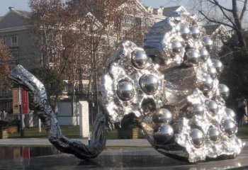 抽象莲蓬雕塑厂家  公园小品 户外不锈钢莲蓬雕塑制作
