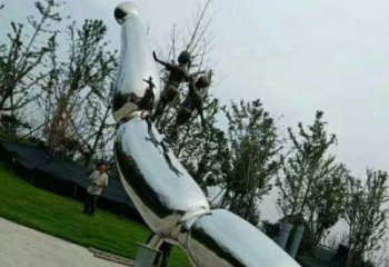 现代莲藕雕塑厂家 大型别墅区摆件 抽象不锈钢莲藕雕塑厂