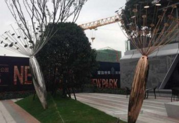 烤漆莲藕雕塑厂家 现代公园小品 广场不锈钢莲藕雕塑厂