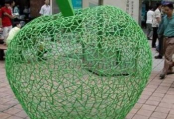 镂空苹果雕塑厂家 园林广场小品 户外不锈钢苹果雕塑厂