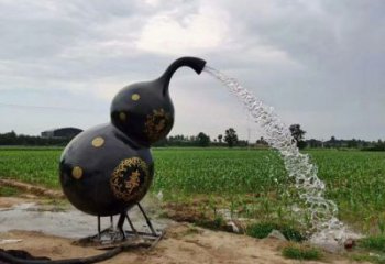 烤漆葫芦雕塑厂家 公园喷水小品 户外不锈钢葫芦雕塑厂