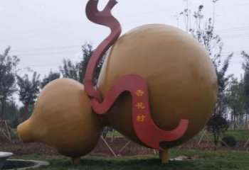 广场葫芦雕塑厂家 抽象小品  户外不锈钢葫芦雕塑厂
