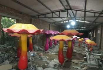 抽象蘑菇雕塑厂家 烤漆小品  异形不锈钢蘑菇雕塑厂