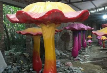 大型蘑菇雕塑厂家 烤漆小品 户外不锈钢蘑菇雕塑价格