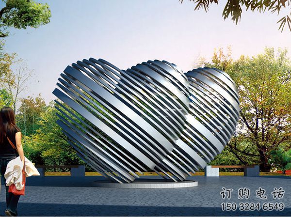 镜面心形雕塑厂家 大型摆件 创意不锈钢心形雕塑厂 镜面心形雕塑厂家 大型摆件 创意不锈钢心形雕塑厂