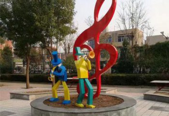 中式乐符雕塑厂家 户外小品 游乐场不锈钢乐符雕塑厂