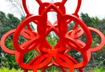 烤漆花环雕塑厂家 公园小品 户外不锈钢花环雕塑厂