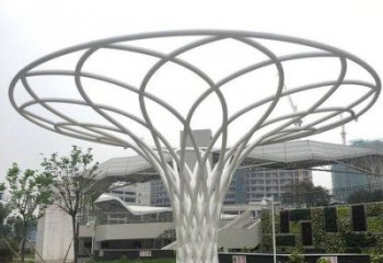 镂空树冠雕塑厂家 园林广场小品  大型不锈钢树冠雕塑厂