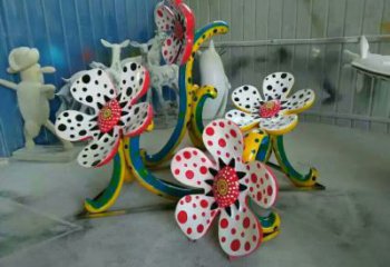广场喇叭花雕塑厂家 彩绘小品 仿真不锈钢喇叭花雕塑厂